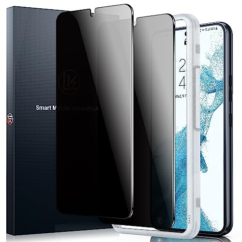 LK [2 Stück Sichtschutzfolie für Samsung Galaxy S22 Panzer Schutz Glas, 9H Härte Sichtschutz, Frei von Kratzern Folie, Telefonhüllenfreundlich, Rahmen-Installationshilfe