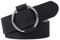 XZQTIVE Gürtel Damen Ledergürtel mit Kreis Schnalle No Pin & Hole Verstellbare Taille Gürtel für Jeans Gürtel aus Wildleder, Schwarz, Fit Taille Größe unter 120cm