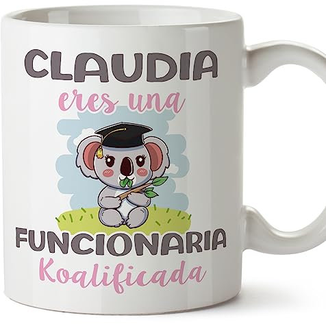 MUGFFINS Tazas Personalizadas para FUNCIONARIA - En Español - Koalificados Personalizados - 11 oz / 330 ml - Regalo Personalizable original y divertido