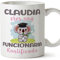 MUGFFINS Tazas Personalizadas para FUNCIONARIA - En Español - Koalificados Personalizados - 11 oz / 330 ml - Regalo Personalizable original y divertido
