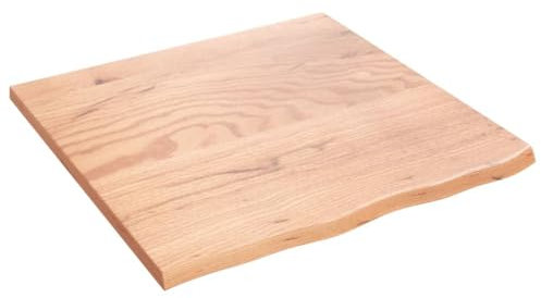 vidaXL Comptoir de Salle de Bain, Plan de Vasque, Dessus d'Armoire, Étagère de Toilette Intérieur, Marron Clair 60x60x2 cm Bois Traité