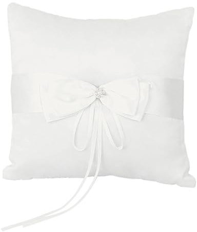 Gadpiparty Polsterkissen Ringkissen Ringträgerkissen D-Ring Ehering Kissen Weißes Ringkissen Kissen Für Eheringträger Rosenkissen Braut Kristall Festival-zubehör