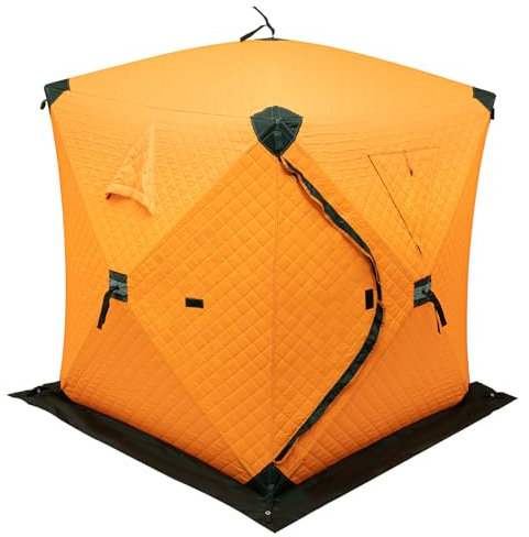 Zelt 2 Personen Camping Tent Zelte Eisangelzelt Wurfzelt Wasserdicht - Tragbares Eisfischerzelt, Thermisches Zelt zum Eisfischen, Angelunterstand - Winterzelt für Angeln