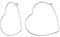 Qings Sterling Silber Herz Creolen Ohrringe für Damen Mädchen Minimalistischen Herzförmige Huggie Hoops Dünn Leicht Geometrische Ohrringe 27mm