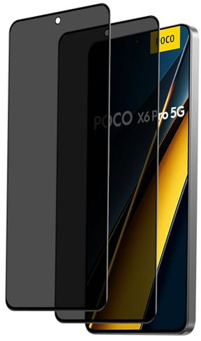 MiKoyi Privacy Sichtschutz Schutzfolie für Xiaomi Poco X6 5G, [2 Stück] 9H Härte Anti-Spähen Displayschutz Panzerglas Displayfolie für Xiaomi Poco X6 5G