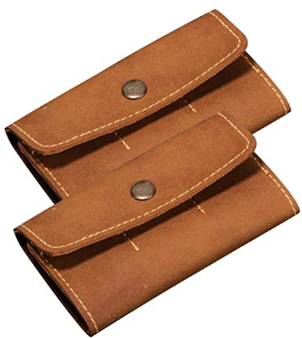 Uonlytech Memory Card Holder Case Card Wallet Retro Design Card Box Storage for Computer Memory Cards Brown