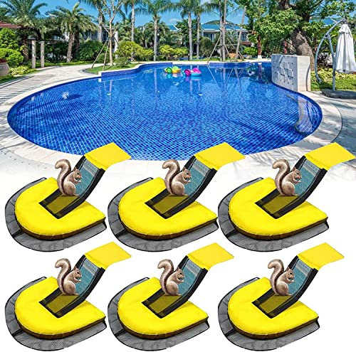 Lot de 6 rampes d'évasion pour sauver les animaux, pour piscine, rampe d'évasion de piscine, pour piscines et étangs accessoires (couleur : jaune)