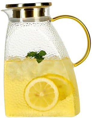 Transparente 1500 Ml Carafe Eau Carafe En Verre Carafe D'Eau Pichet Eau Pichet En Verre Carafe Eau Verre Carafe Verre Carafes Cruche A Eau carafe en verre avec couvercle Peut êTre Chauffé Et RéFrigéRé