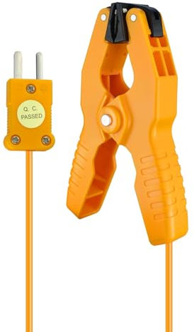 ZIBOO ATTPC3 Pipe Clamp K-Type Thermocouple Adapter,Pipe Temperature Clamp for HVAC/Multimeter, Temperature Sensor Probes Measures -40~392℉(-40~200℃) Compatible with Klein Tools