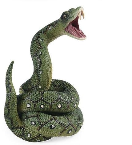 Realistic Rubber Snake Toy - Large Fake Snake Halloween Decoration to Scare Squirrels, Mice & More - Green & Brown