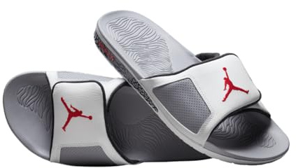 Nike Jordan Hydro III Men's Slides (854556-101, Summit White/Cement Grey/Black/Fire Red), Summit White/Cement Grey/Black/Fire Red, 47.5 EU