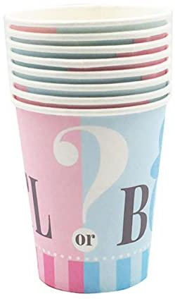 OFFSCH Gender Reveal Party-papier 17 8 Cm 22 9 Cm Teller Becher Banner Junge Oder Mädchen Themendekorationen Einweggeschirr-set