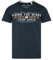 Camp David Herren V-Shirt mit Flockprint Blue Navy L