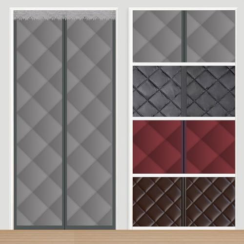 Ufamiluk Rideau de Porte Isolant Thermique Anti Froid Porte d'entrée en Coton Isolant Phonique Rideau Porte Isolant pour Porte de Salon Portes de Balcon extérieure 160x250cm Gris