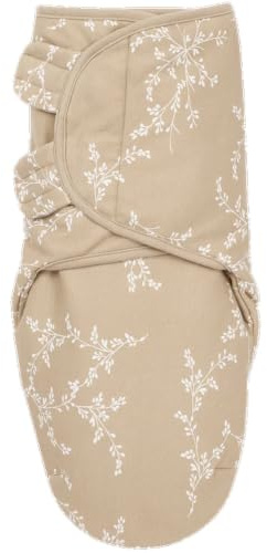 MEYCO Pucktuch 0-3M. gefüttert Swaddle 2,0TOG Neugeborene Branches Sand | 100 % Baumwolle - Oeko Tex zertifiziert - Pucksack - weicher Schlafkomfort - atmungsaktiv & feuchtigkeitsabsorbierend