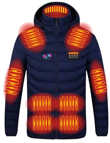 Zeiayuas 2024 Doudoune Chauffante Avec Manche, Veste Chauffante Homme avec Manche, Gilet Polaire avec 3 Niveaux de Chauffage, Chaude Hiver Veste Manteaux pour Le Travail
