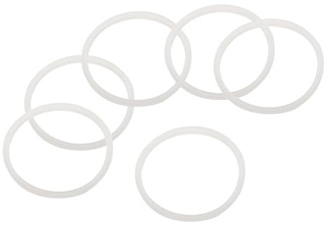 sourcing map 40oz Replacement Rubber Lid Seals, 6 Pcs 2.8 Diameter O Shaped Resealable Lid Gaskets for Stainless Steel Insulated Tumbler Mugs Cups Vacuum, White