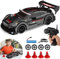 Vmxlso RC Drift Car, 1:24 Remote Control Car, 2.4GHz, 30km/h High Speed 4WD, with Cool Lighting, Racing Tires, 2 Batteries, Toy Gifts for Kids, for Drift and Race