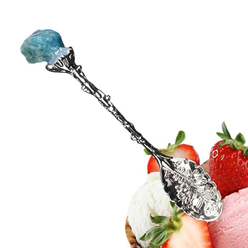 Cuchara De, Cucharas De Para Café | Cucharas Vintage De Aleación De, Cucharadita Decorativa Con Piedra De En Bruto, Cucharadita De Café, Cucharas Antiguas Po