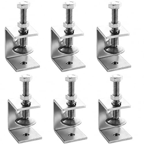 LDHHYH 6PCS 304 Stainless Steel C Clamps, Heavy Duty Tiger Clamps with 65MM Jaw Opening, M8/M10 Threaded Holes, 29-58MM Clamping Range for Woodworking, Welding and Construction