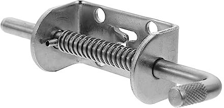 Angoily 1Stk Robuster Federverschluss tragbares Türschloss Bolzen abnehmbares Türschloss Schlüssel Rand door security locks Haustürschloss tür zubehör Rostfreier Stahl Silver