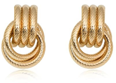 Goldene Knoten Ohrringe für Damen - Vintage Statement Dangle Tropfen, Mode Schmuck Geschenk