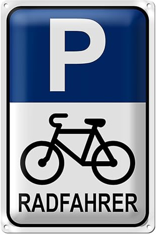 Parkplatzschild für Radfahrer | Metallschild | Wetterfest | 30 cm x 40 cm
