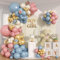 Kit de guirlande d'arche de ballons rose poudré et bleus métallisés dorés sable blanc pour révélation du sexe bohème, enterrement de vie de jeune fille, anniversaire, fête prénatale, décoration de