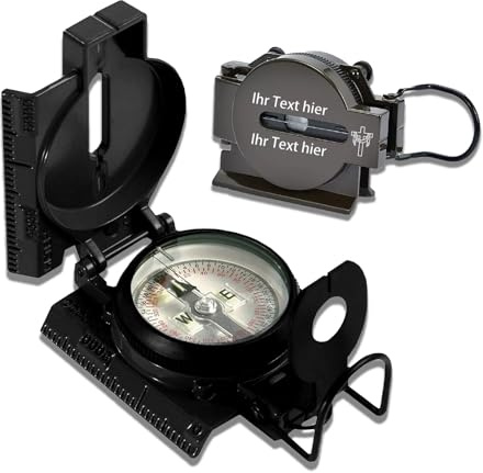 Kompass mit Gravur Personalisiert Kompass Outdoo mit Benutzerdefinierter Dein Name Text Portable Wasserdicht Taschenkompas für Wandern Jagd Camping Andere Aktivitäten