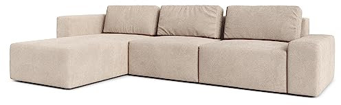 AXLIVING Couch XXL L Form Arkleton Ecksofa Groß Beige 360cm Komfort L