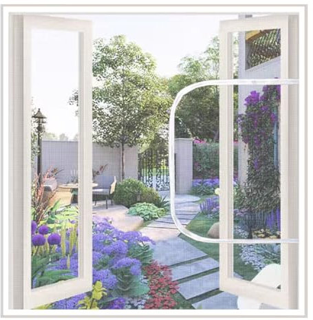 Cat Proof Window Screen Zipper Window Screens for Keeping Out Flies Self-Adhesive Heavy Duty Pets Protection Guard Mesh Easy Install No Drilling Need