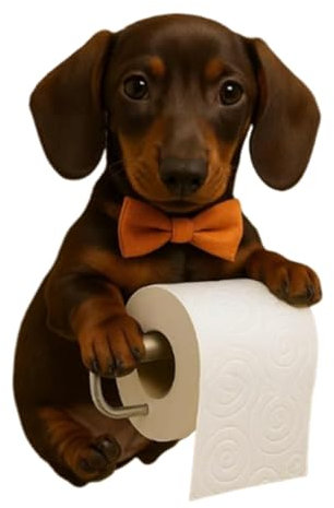 3D Hunde Toilettenpapierhalter, Klopapierhalter WC Aus Kunstharz, Klorollenhalter Wandmontage Wc Halter Rollenhalter Papierhalter Für Bad & Küche