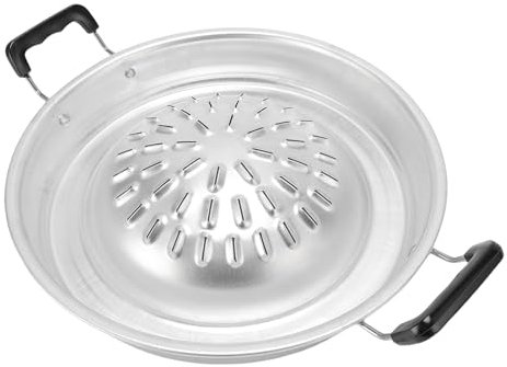 Ausla Parrilla BBQ Tailandesa, Sartén de Aluminio Antiadherente 2 en 1 para Interiores y Exteriores (30 cm/11.81in color original)