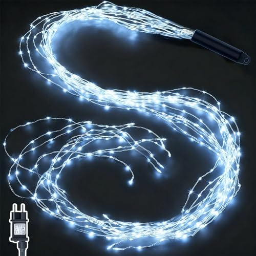 Joycome Lichterschweif 1M 100 LED Weihnachtsbeleuchtung mit Strom | Timer, Lichterstrang 8 Modi Wasserfall Lichterkette Wasserdicht Lichterbündel für Weihnachten Baum Außen Innen Deko - Weiß