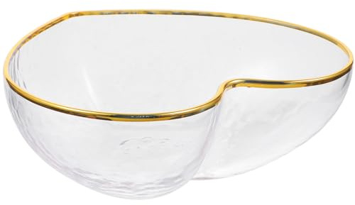 DECOMELODY Herzförmige Glasschale Transparente Glasschale Als Salatschale Für Obst Reis Nudeln Und Müsli Stapelbar Für Küche Tisch Innen- Und Außenbereich 14.70 X 13.50 X 5.50 cm