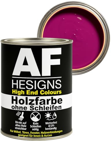 Alex Flittner Designs Möbelfarbe ohne Schleifen in Verkehrspurpur RAL4006 | Kein Schleifen nötig - Direkte Anwendung auf alten Anstrichen, Holz, MDF oder lackierten Oberflächen - spart Zeit & Arbeit.