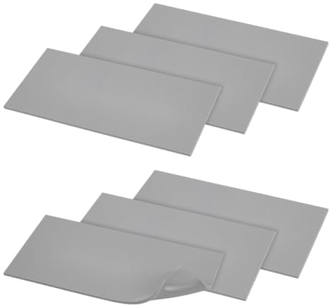 nbeads 6 Stück Silikon Heißpressmatte, 200x100x3.5mm Silikon Heißpressen Abdeckmatte Aus Schaumstoff Doppelseitig Verwendbar Für Vinyl HTV Bügeln Isolierung Transfer Bastelarbeiten, Grau