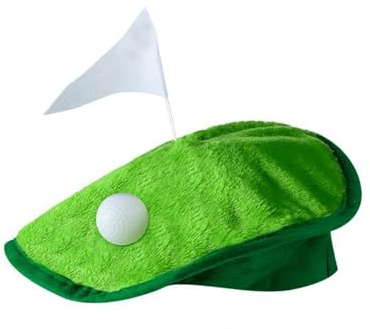 Golf Party Hut - Golfer Baskenmützen Loch in 1, Neuheit Kostüm Hut mit Golfball Flagge, Golfer Mottopartys Kopfbedeckung, lustiges Party-Kostüm-Zubehör, leichte Hüte für Veranstaltungen und Feiern
