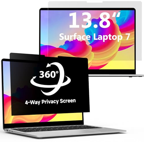 LUSA DESIGN 360°Privacy Screen for Microsoft Surface Laptop 7 13.8 inch (Model:2036 2107), Surface Laptop Privacy Film Filter All Round Anti Peeping Blue light Glare Screen Protector