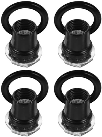 BAZEITFLOW Lot de 4 Crochets Suspendre M10 Noirs Fermés Écrou, Crochets Robustes pour Luminaire Plafond, Fixation Solide pour Lanternes et Éclairage Intérieur Industriel et Domestique