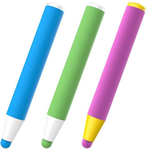 MEKO Stylus Pen for Kids Amazon Fire Tablet, 3 Pack Kid-Friendly Stylus | Tablet Pen for Fire HD Tablet 8/10, Kindle, Kids SmartWatch, iPad, iPhone, Easy Grip Durable & Safe (Pink Blue Green)
