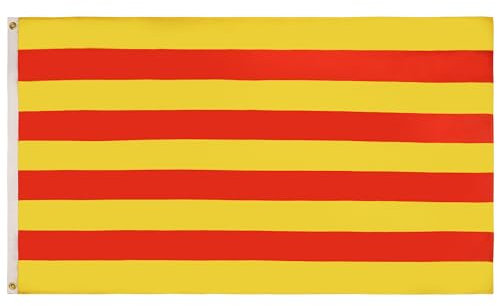 AZ FLAG - Bandera Cataluña - 90x60 cm - Bandera Catalana - Catalunya 100% Poliéster Con Ojales de Metal integrados - 50g - Colores Vivos Y Resistente A La Decoloración