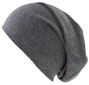 Langer Beanie Mütze Jersey Beanies ideal Frühling Sommer Sommerbeanie Frühlingsbeanie viele Farben dünn klein lang braun schwarz kindermützen babymützen mädchen Jungs (dunkelgrau)