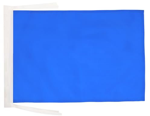 AZ FLAG - Drapeau Unicolore Bleu - 45x30 cm - Pavillon De Couleur Bleue 100% Polyester avec Deux Cordelettes - 20g