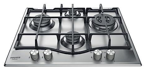 Hotpoint Piano Cottura PCN 641 T/IX Ghisa Gas, 2600 W, Metallo