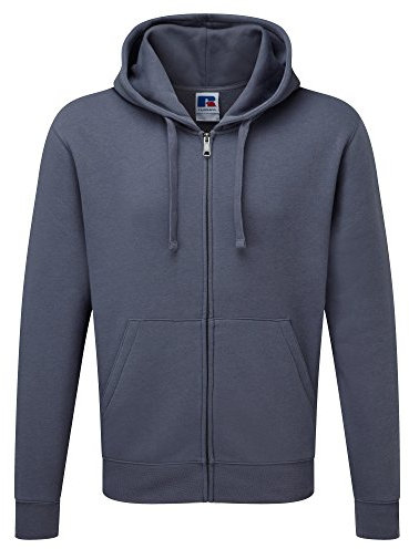 Russell Mens Authentic Full Zip Hooded Sweatshirt/Hoodie (XL) (Convoy Grey)
