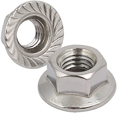 50 x Serrated Flanged Nuts M10 x 1.5mm Pitch. Hex Nut 10mm
