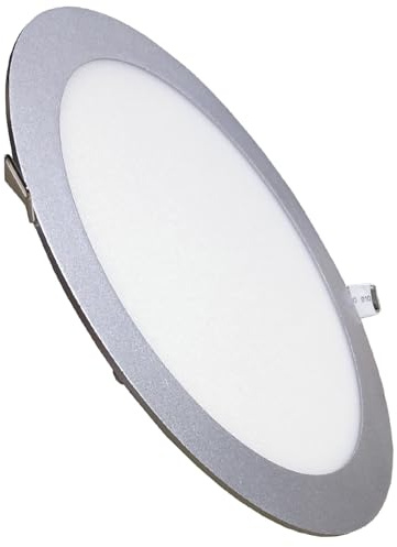 LED ATOMANT LED Panel Rund Silber Ausschnitt 280mm 24W Warmweiß | 3000K, 2200 Lumen, Treiber inklusive, Silberner Rahmen
