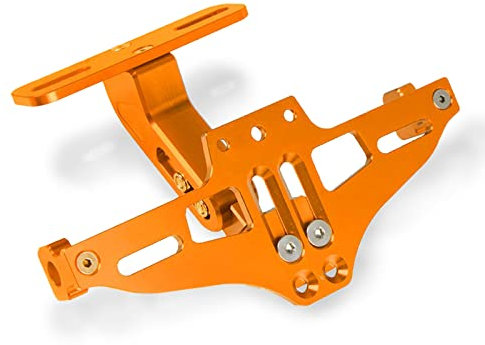 MZ-STORE Universal CNC Aluminium Motorrad Hintere Kennzeichenhalter Nummernschildhalter für Z650 Z750 Z800 Z1000 Z900 Z300 Z250-Orange