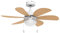 UNIVERSALBLUE Ventilador de Techo Madera con Luz | 6 Aspas Reversibles Marron y Negro | 3 Velocidades y Motor Silencioso | Fácil Montaje